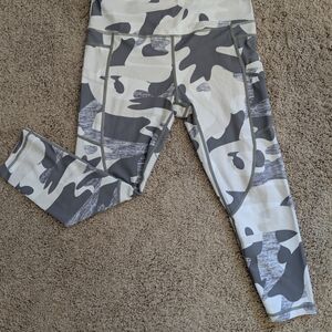 ZYIA Gray and White Active Leggings